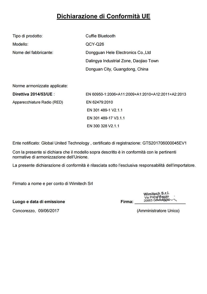 Dichiarazione di Conformità UE - Q26